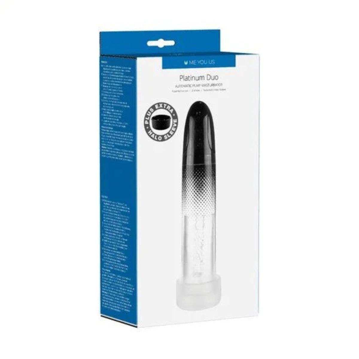 Me You Us Platinum Duo Automatic Pump Masturbator Clear Black - Simply Pleasure