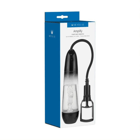 Me You Us Amplify Pump Masturbator Black Clear - Simply Pleasure