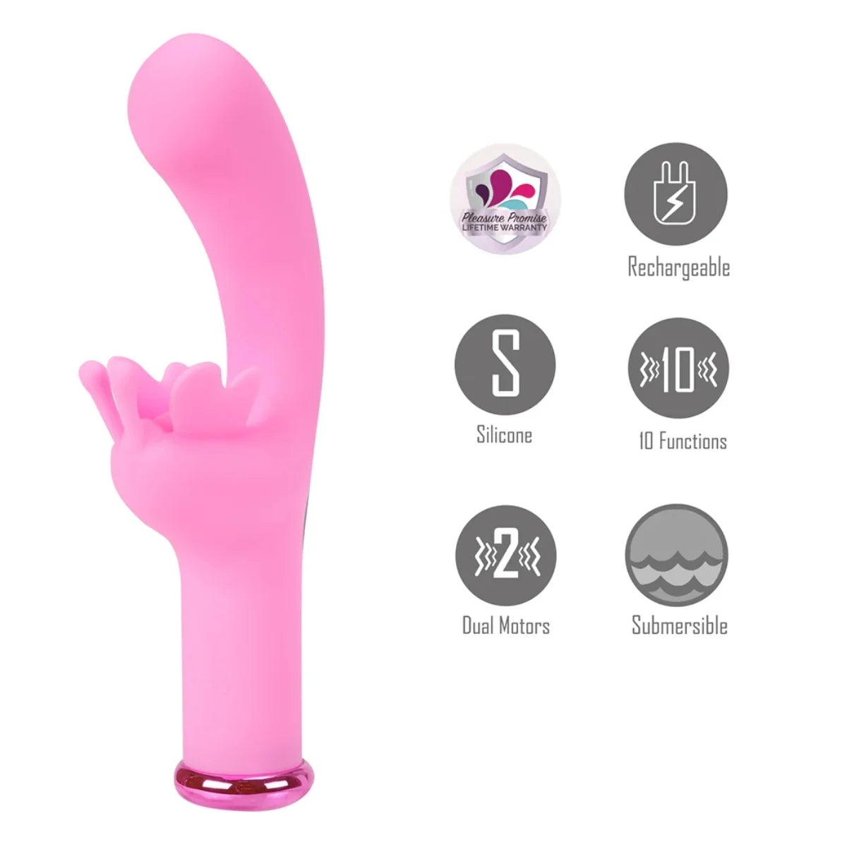 Maia Toys Myla 10 Function Butterfly G-Spot Vibrator Pink 3 Inch