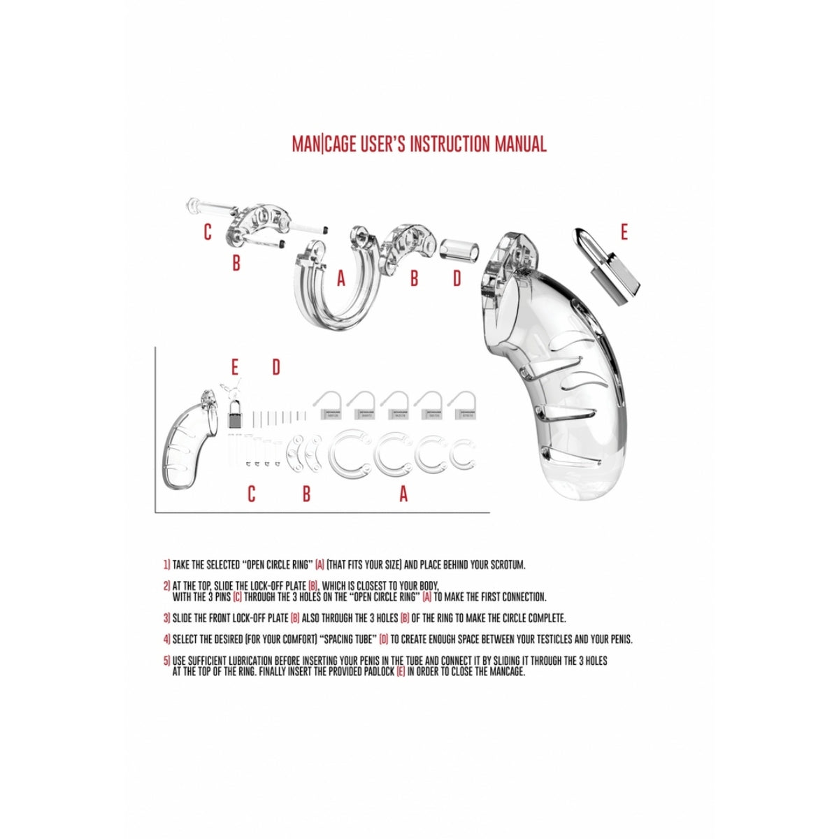 Man Cage Chastity Cock Cage Model 04 Clear 4.5 Inch / 11.5cm