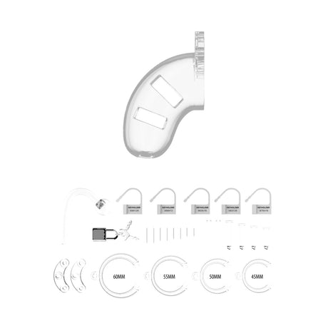 Man Cage Chastity Cock Cage With Plug Model 10 Clear 3.5 Inch / 9cm