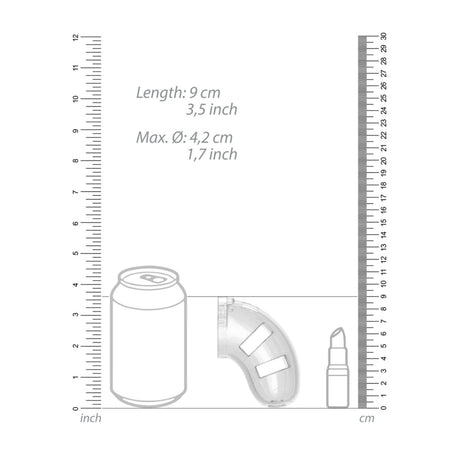 Man Cage Chastity Cock Cage With Plug Model 10 Clear 3.5 Inch / 9cm