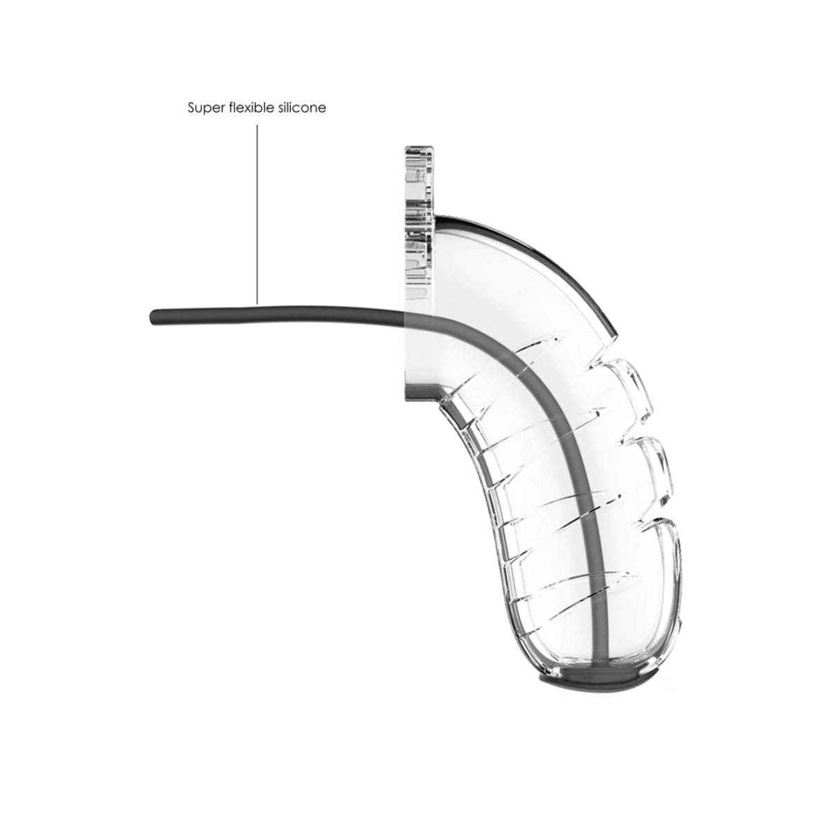 Man Cage Chastity Cock Cage With Urethral Sound Model 16 Clear 4.5 Inch / 11.5cm