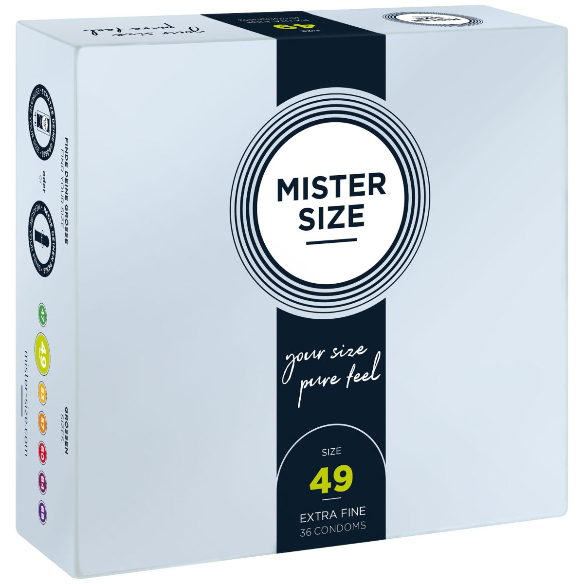 Mister Size Pure Feel Condoms Size 49mm 36 Pack