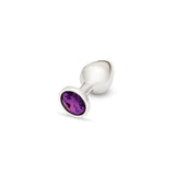 Me You Us Crystal Jewels Metal Butt Plug Purple Medium - Simply Pleasure