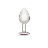 Me You Us Crystal Jewels Metal Butt Plug Purple Medium - Simply Pleasure