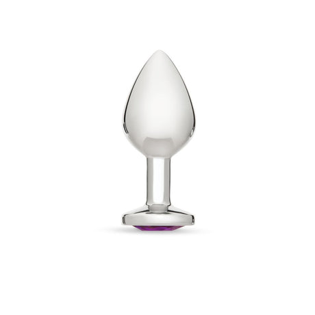 Me You Us Crystal Jewels Metal Butt Plug Purple Medium - Simply Pleasure