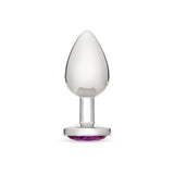 Me You Us Crystal Jewels Metal Butt Plug Purple Large - Simply Pleasure