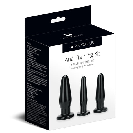 Me You Us 3 Piece Anal Training Butt Plug Kit Black - Simply Pleasure