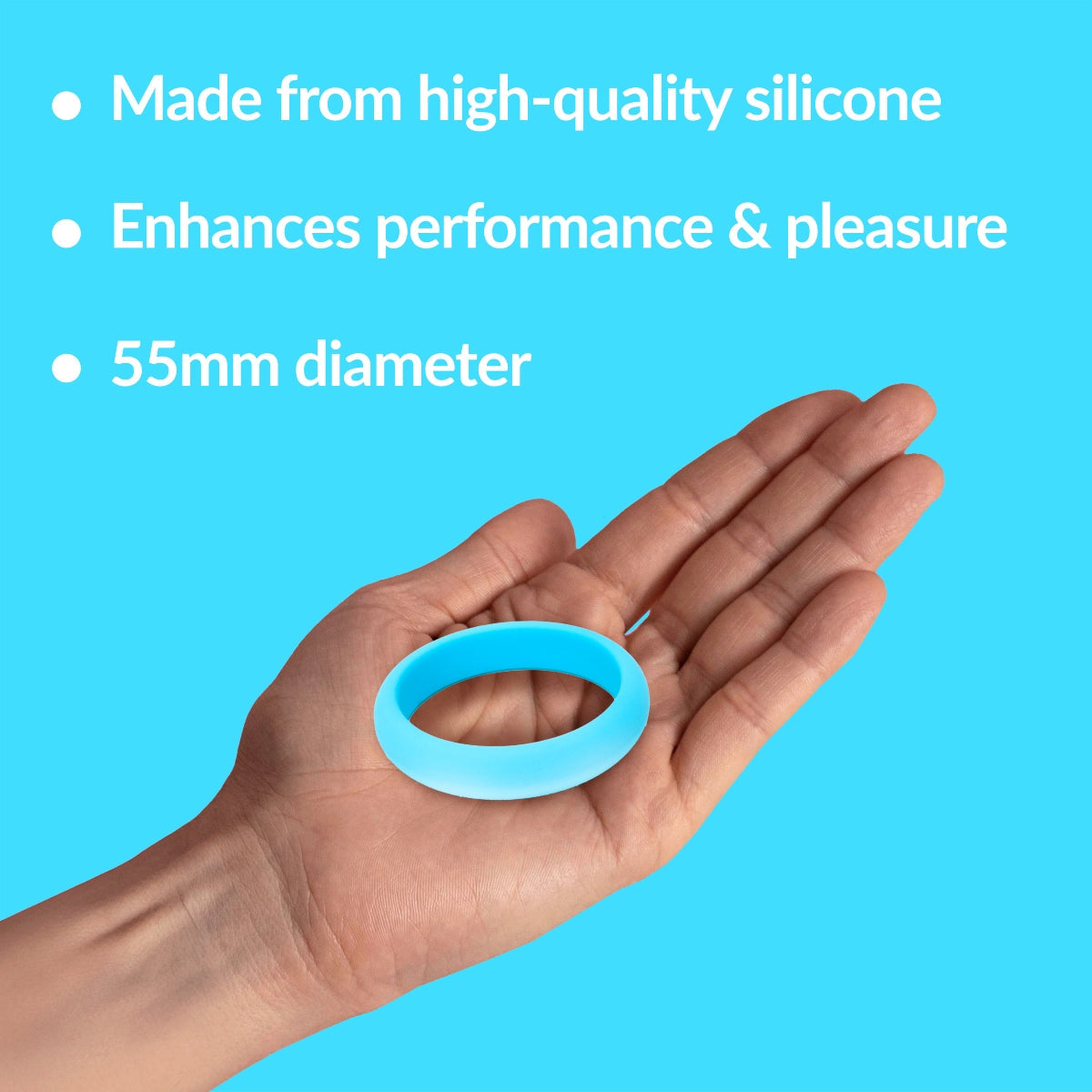 Me You Us Silicone Cock Ring Blue 55mm