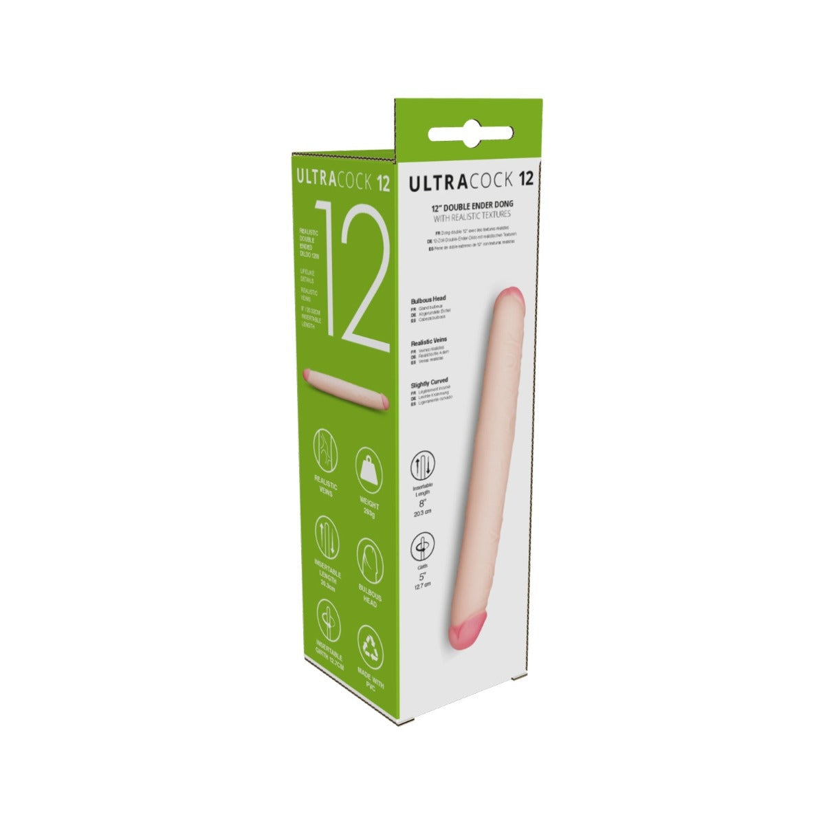 Me You Us Ultra Cock Double Ended Dildo Pink 12 Inch