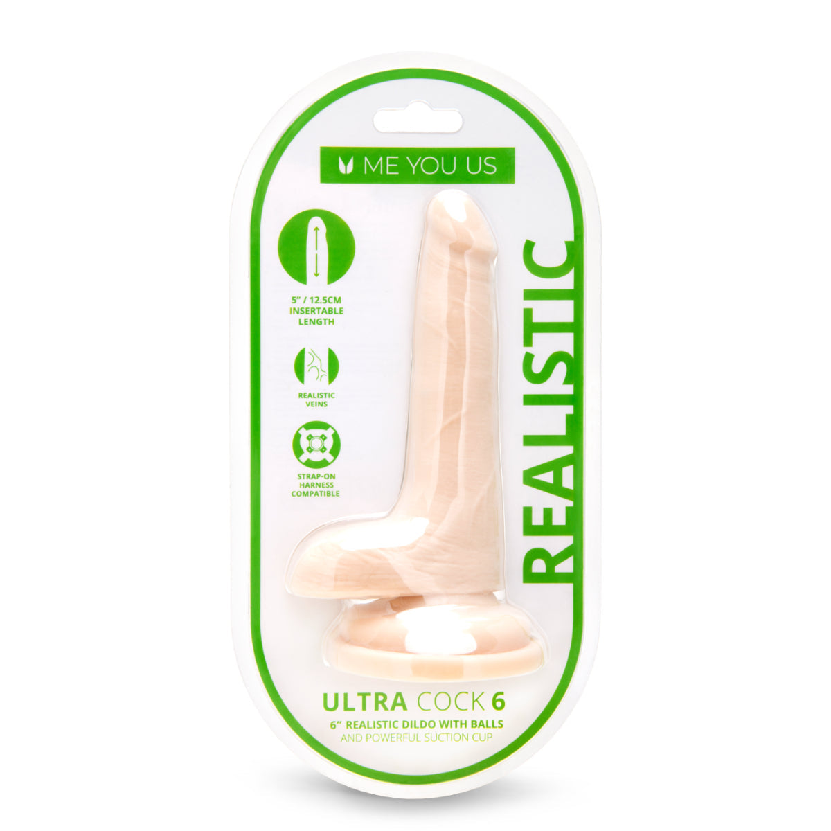 Me You Us Ultra Cock Dual Density Dildo With Balls Pink 6 Inch