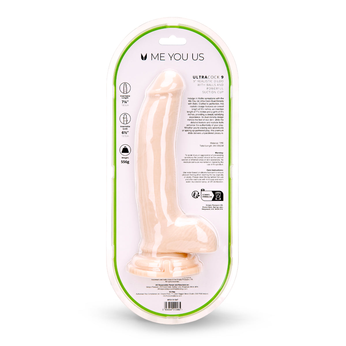 Me You Us Ultra Cock Dual Density Dildo With Balls Pink 9 Inch