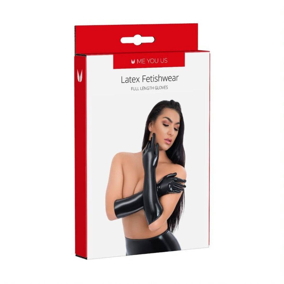 Me You Us Latex Full Length Gloves Black