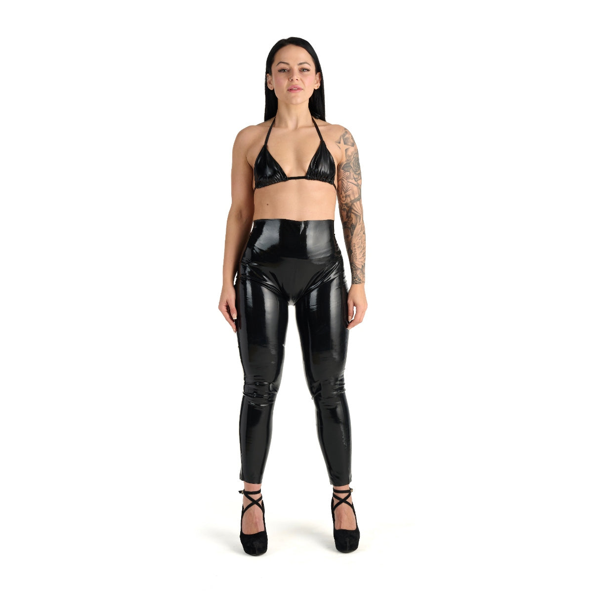 Me You Us Latex Leggings Black