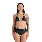 Me You Us Latex Crotchless Panties Black