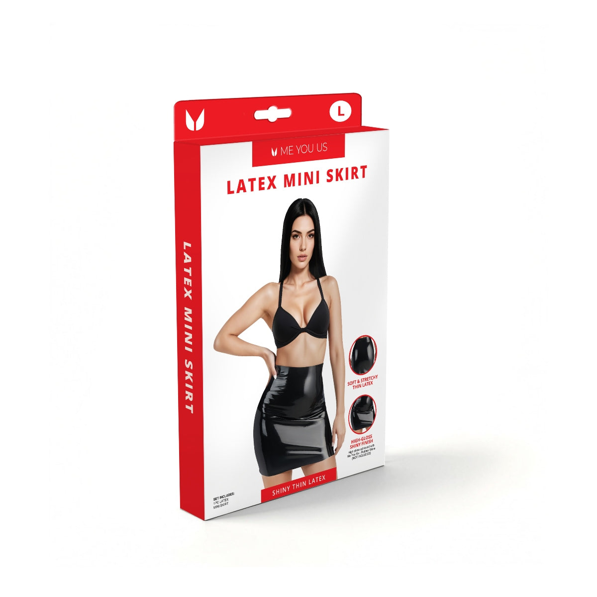 Me You Us Latex Mini Skirt Black