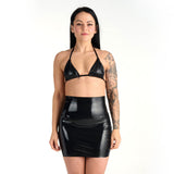 Me You Us Latex Mini Skirt Black