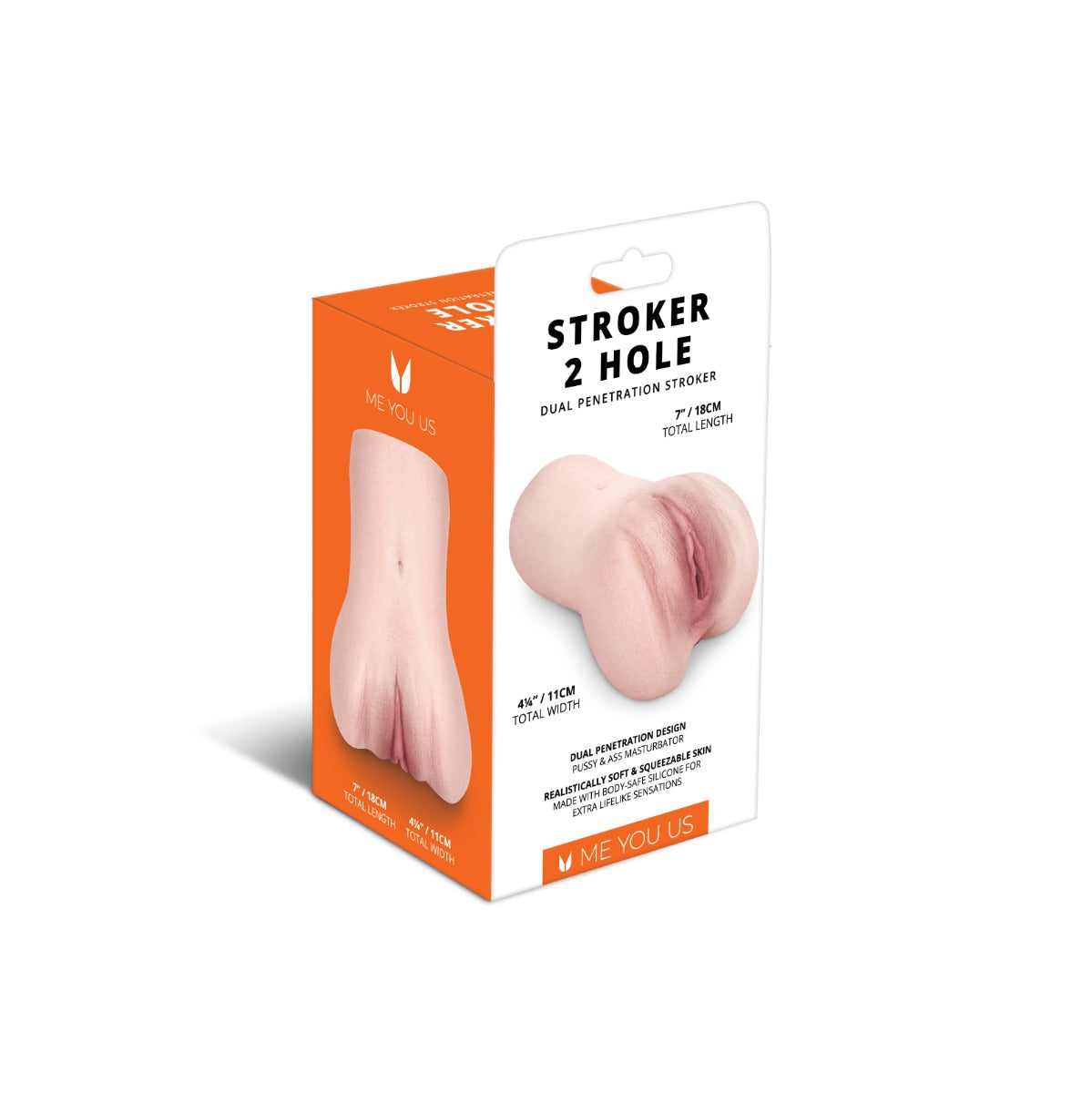 Me You Us Stroker 2 Hole Vagina And Ass Stroker Pink