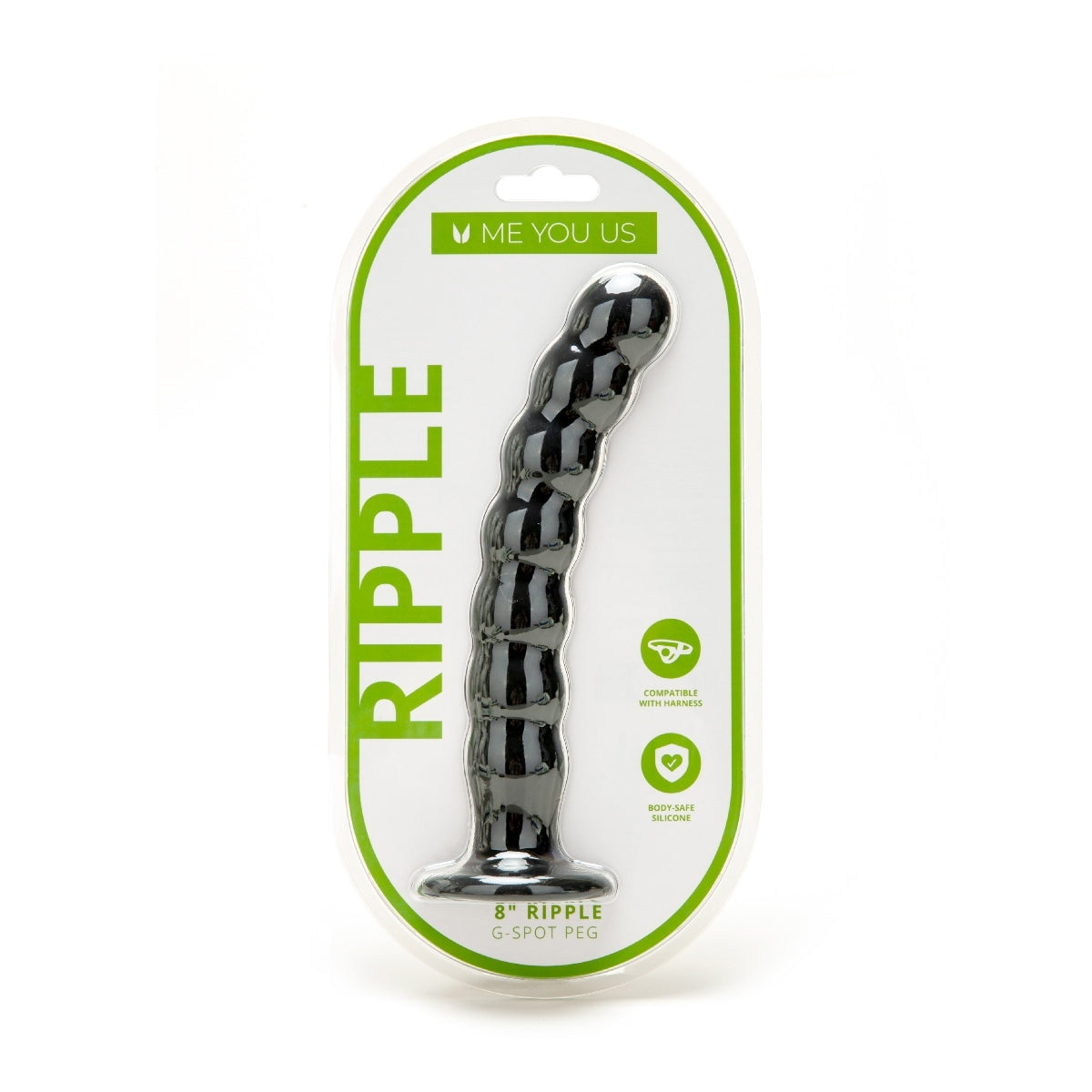 Me You Us Ripple G-Spot Dildo Black 8 Inch