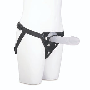 Me You Us Frosted Strap On Harness Kit With Jelly Dildo Clear Black 6 Inch