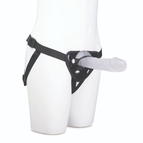 Me You Us Frosted Strap On Harness Kit With Jelly Dildo Clear Black 6 Inch