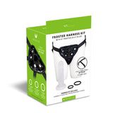 Me You Us Frosted Strap On Harness Kit With Jelly Dildo Clear Black 6 Inch