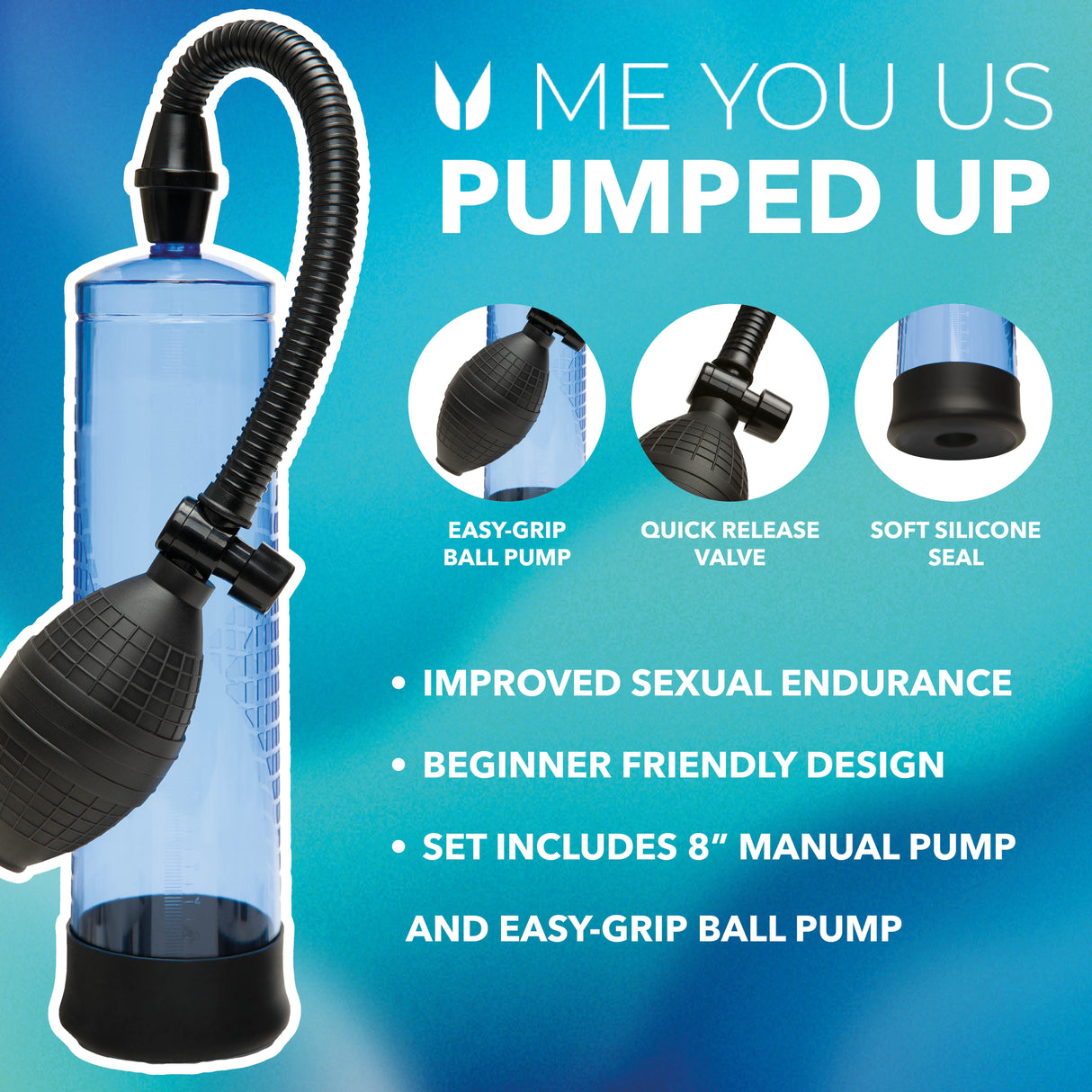 Me You Us Pumped Up Blue Suction Penis Pump