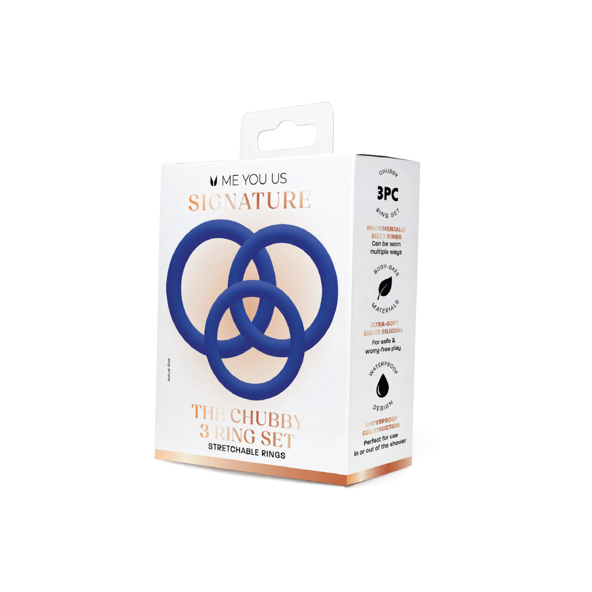 Me You Us Signature The Chubby Cock Ring 3 Pack Blue