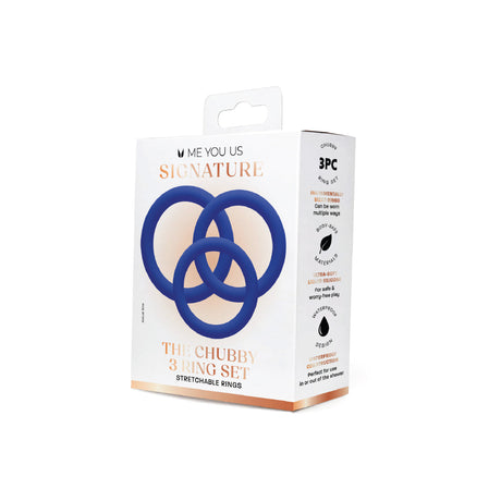 Me You Us Signature The Chubby Cock Ring 3 Pack Blue