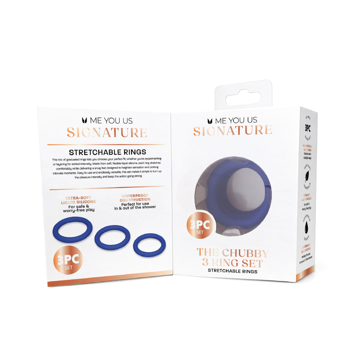 Me You Us Signature The Chubby Cock Ring 3 Pack Blue