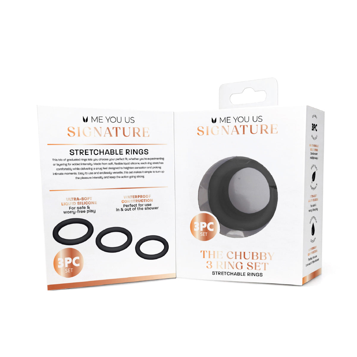 Me You Us Signature The Chubby Cock Ring 3 Pack Black