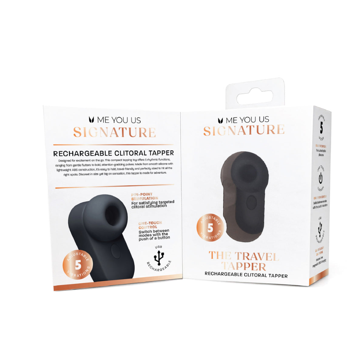 Me You Us Signature The Travel Tapper Vibrator Black