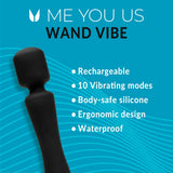 Me You Us Wand Vibrator Black