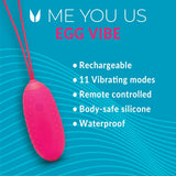 Me You Us Wireless Egg Vibrator Hot Pink