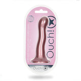 Ouch Ultra Soft Silicone Curvy G-Spot Dildo Metallic Rose 7 Inch