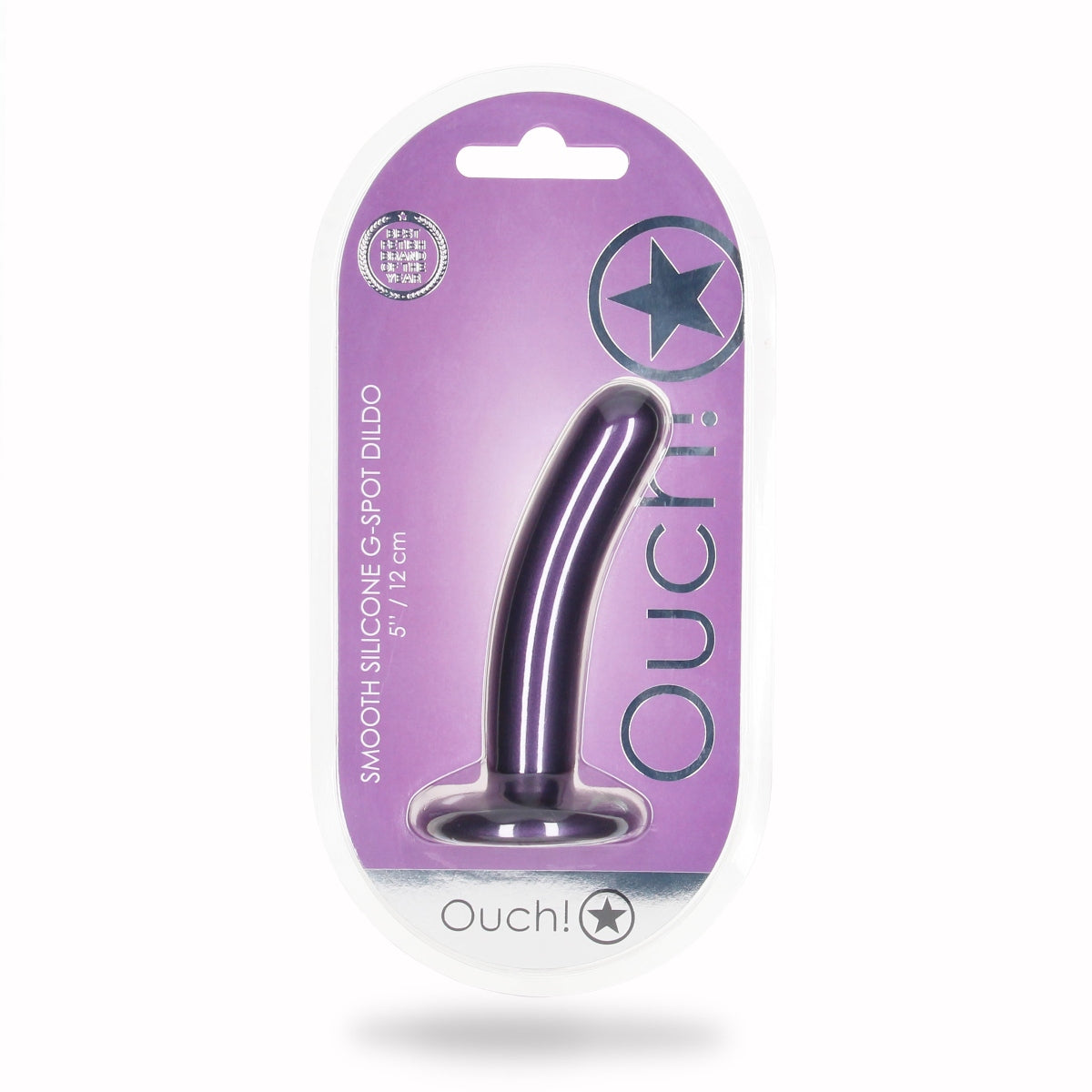 Ouch Smooth Silicone G-Spot Dildo Metallic Purple 5 Inch