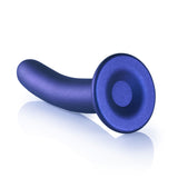 Ouch Smooth Silicone G-Spot Dildo Metallic Blue 7 Inch