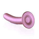 Ouch Smooth Silicone G-Spot Dildo Metallic Rose 7 Inch