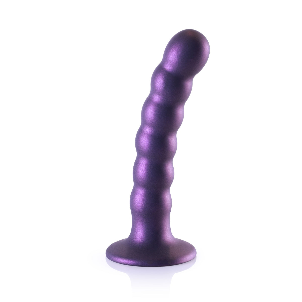 Ouch Beaded Silicone G-Spot Dildo Metallic Purple 5 Inch