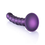 Ouch Beaded Silicone G-Spot Dildo Metallic Purple 5 Inch