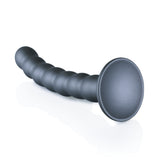 Ouch Beaded Silicone G-Spot Dildo Metallic Grey 6.5 Inch