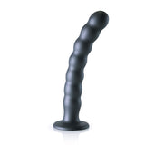 Ouch Beaded Silicone G-Spot Dildo Metallic Grey 8 Inch