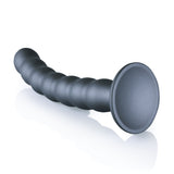 Ouch Beaded Silicone G-Spot Dildo Metallic Grey 8 Inch