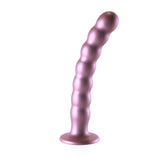 Ouch Beaded Silicone G-Spot Dildo Metallic Rose 8 Inch