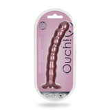 Ouch Beaded Silicone G-Spot Dildo Metallic Rose 8 Inch