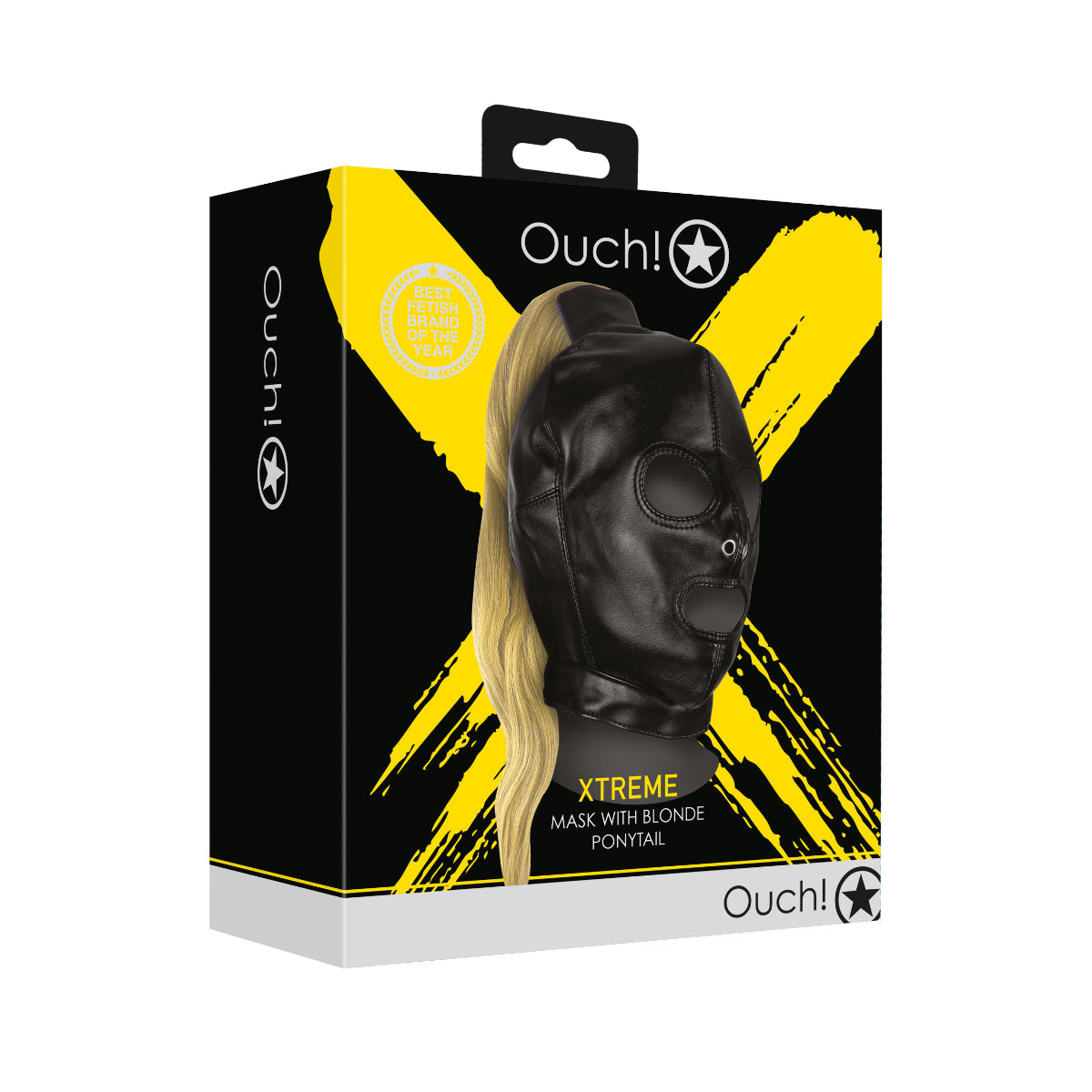 Ouch Xtreme Mask With Blonde Ponytail Black