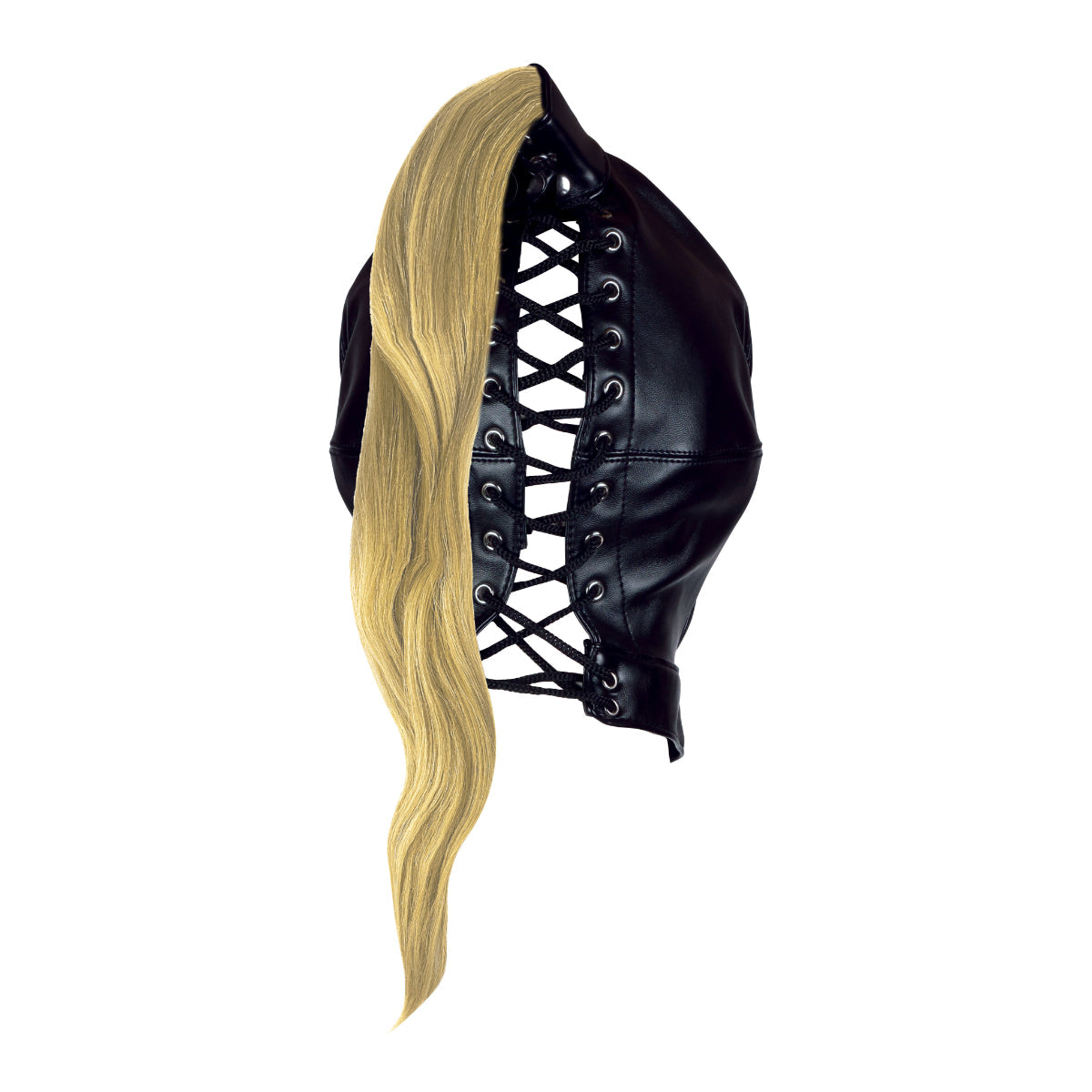 Ouch Xtreme Mask With Blonde Ponytail Black