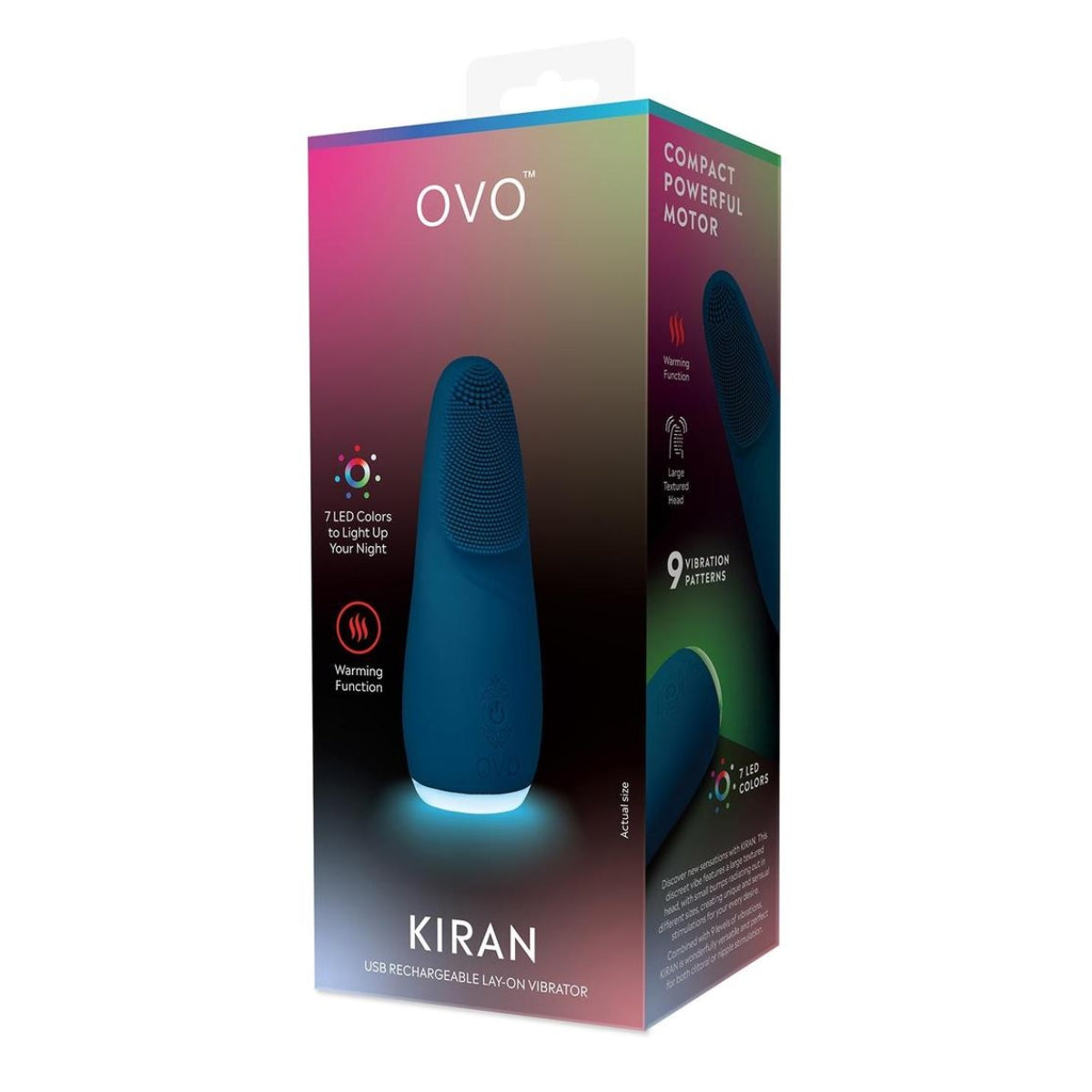 Ovo Kiran USB Rechargeable Lay On Vibrator Blue