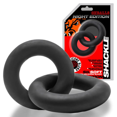 Oxballs Shackle Double Linked Cock & Ball Rings Special Edition Night